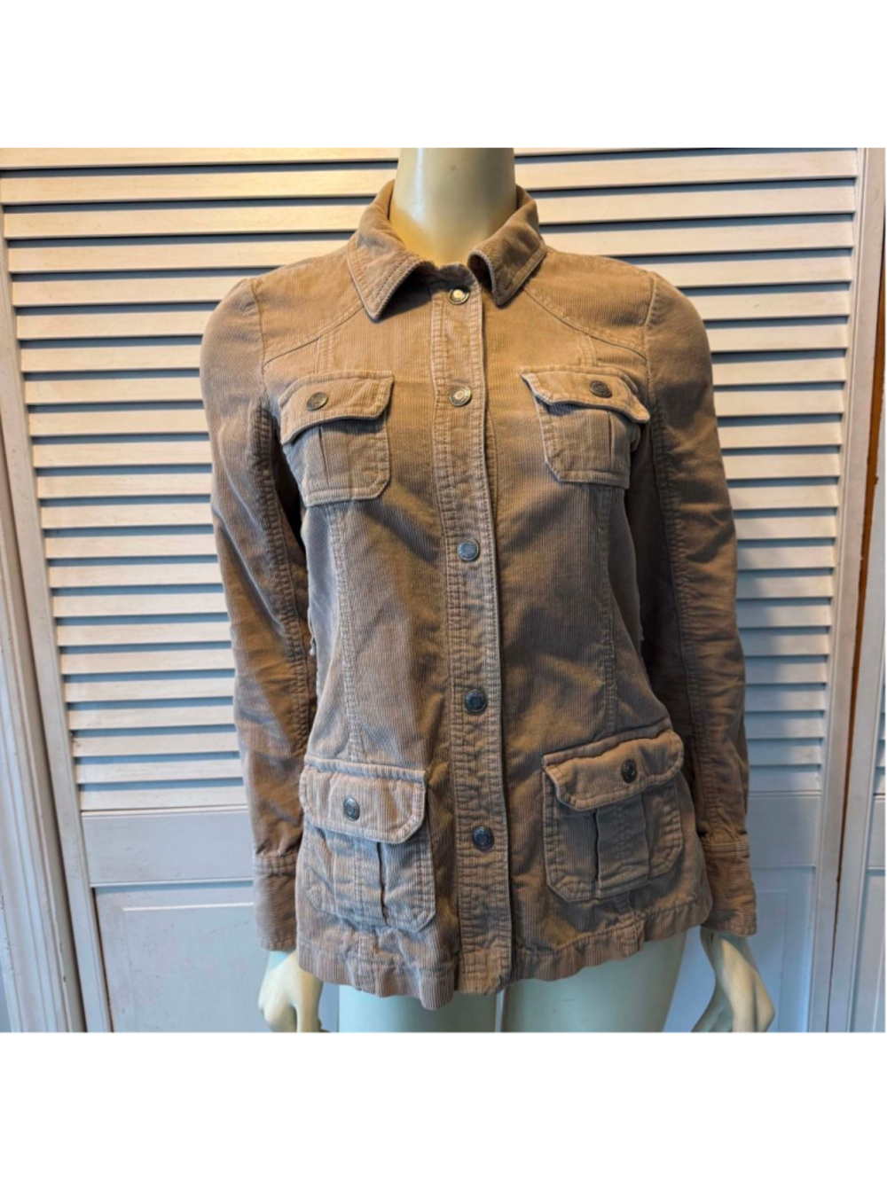 Old Navy Women’s XS Corduroy Utility Jacket Brown Button Front Lightweight